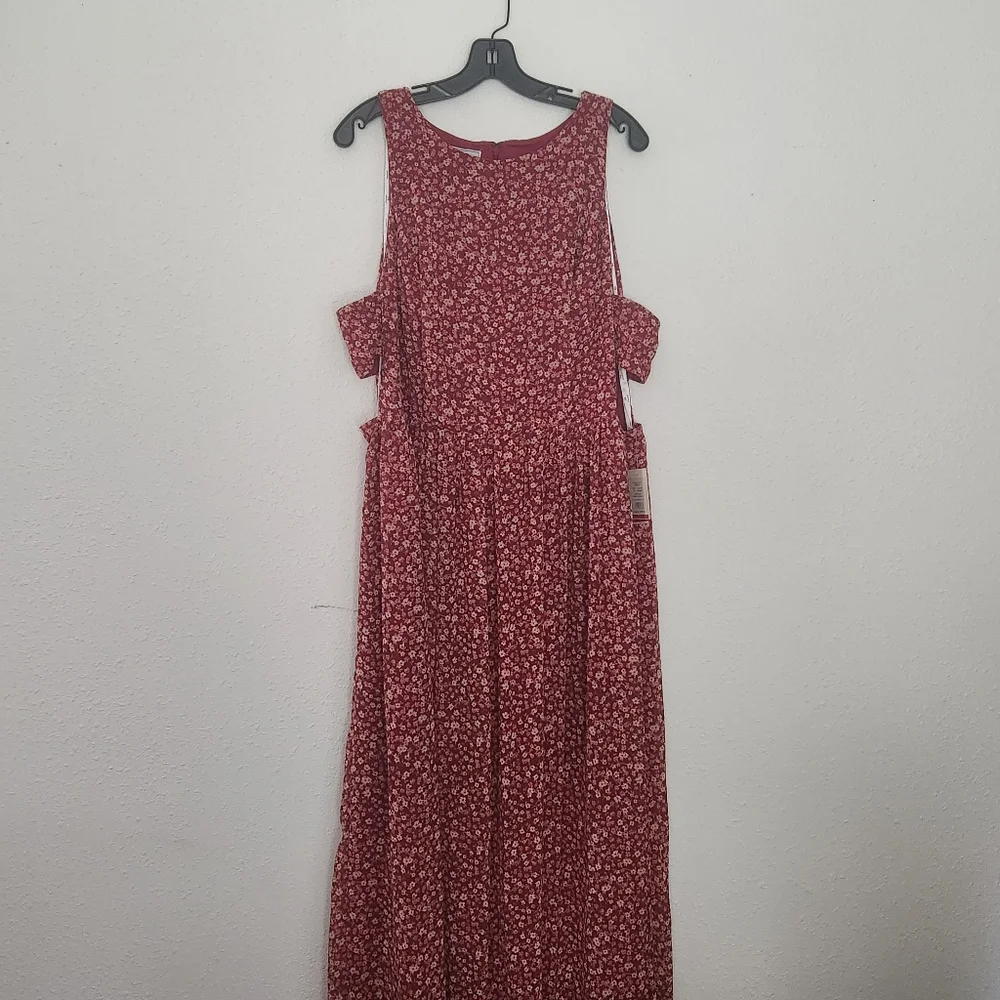 DAVID'S BRIDAL: NWT Floral Printed Chiffon A-Line Dress - Picture 5 of 9